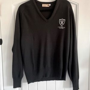 Los Angeles Raiders Vintage Sweater Adult Large Black Logo 7 NFL Made in USA 80s
